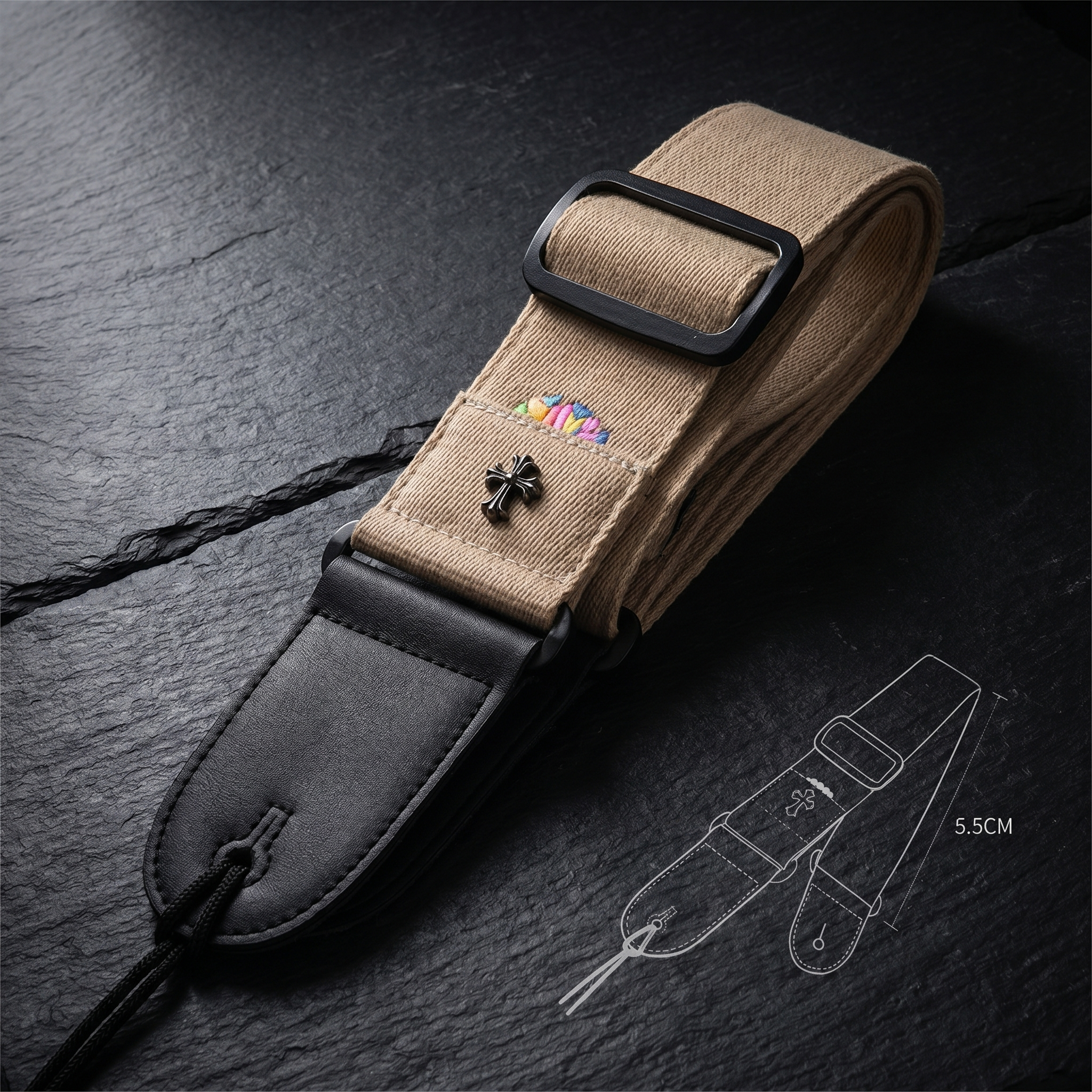 Electric Guitar Strap with Pick Pocket