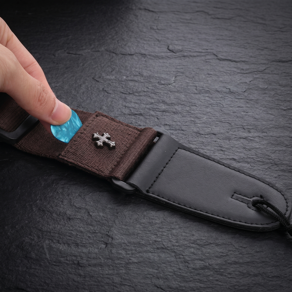 Electric Guitar Strap with Pick Pocket